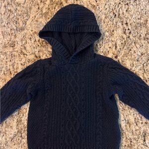 Baby Boy Navy Cable Knit Hooded Sweater